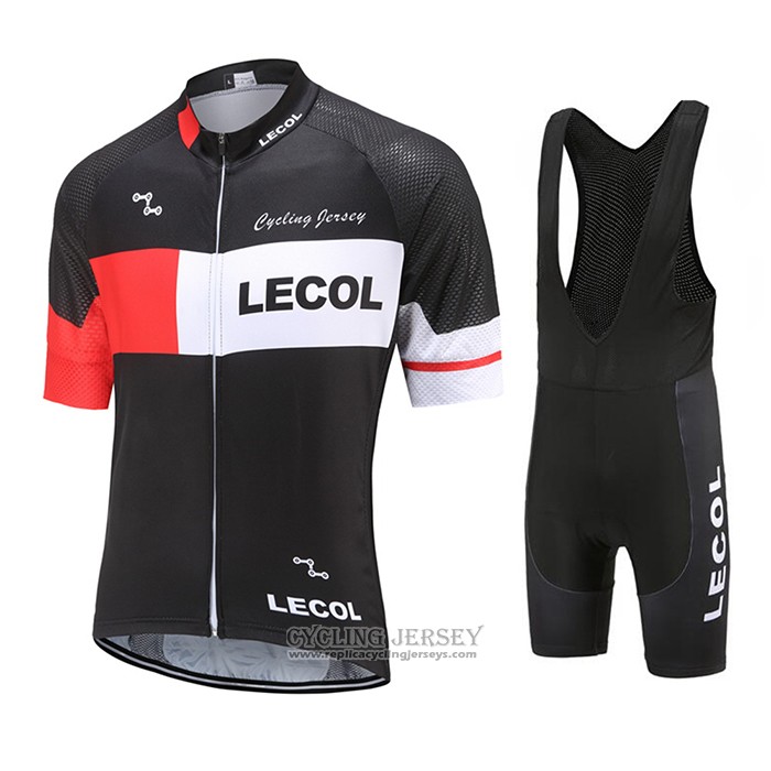2021 Cycling Jersey Le Col Black White Red Short Sleeve And Bib Short